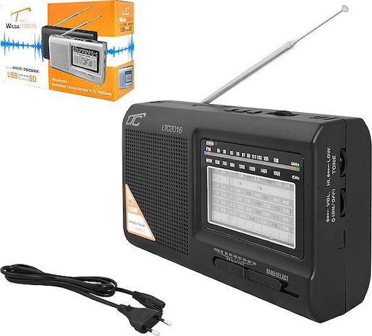 LTC Audio LXLTC2016/CZ Επιτραπέζιο Ραδιόφωνο Μπαταρίας με USB Μαύρο