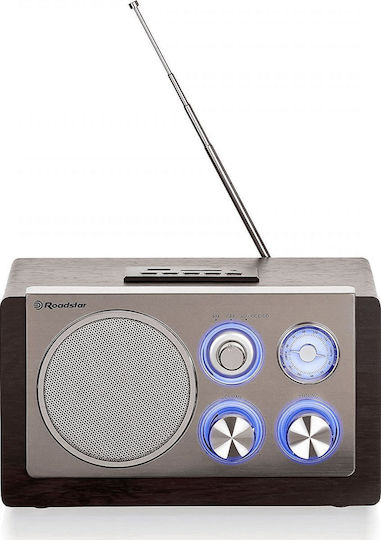 Roadstar HRA-1345NUSWD Retro Επιτραπέζιο Ραδιόφωνο Ρεύματος με USB Καφέ