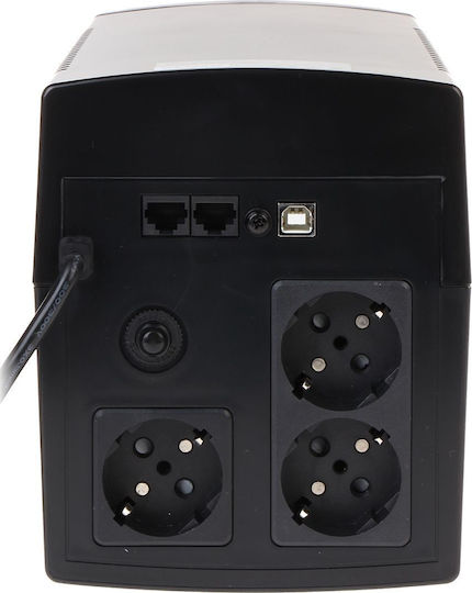 East AT-UPS1200BK-LCD UPS Line-Interactive 1200VA 720W με 3 Schuko Πρίζες