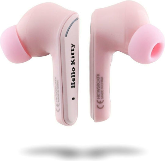 Hello Kitty O Glossy Finish In-ear Bluetooth Handsfree Ακουστικά με Θήκη Φόρτισης Ροζ