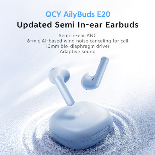 QCY AilyBuds E20 Bluetooth Handsfree Earphones with Sweat Resistance and Charging Case White