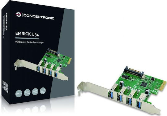 Conceptronic Κάρτα PCIe σε 4 θύρες USB 3.0