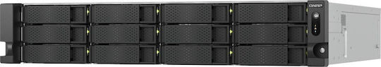 QNap TS-H1277AXU-RP-R5-16G NAS Rack με 12 θέσεις για HDD/M.2/SSD και 2 θύρες Ethernet
