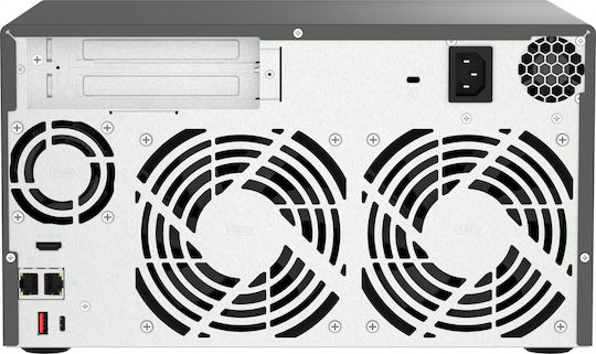 QNap NAS Turm mit 2 Steckplätzen für M.2/SSD und 2 Ethernet-Anschlüsse (TVS-H874T-I9-64G)