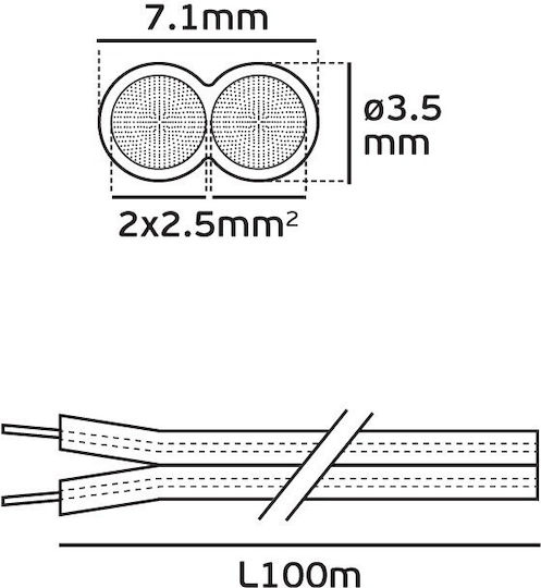 VK Lighting Speaker Cable Unterminated 100m 44144-007135