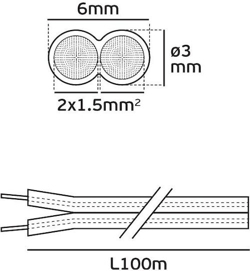 VK Lighting Speaker Cable Unterminated 1m 44144-004135