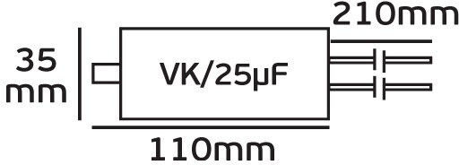 VK Lighting Πυκνωτής Εκκίνησης Κινητήρων 25μF 250V