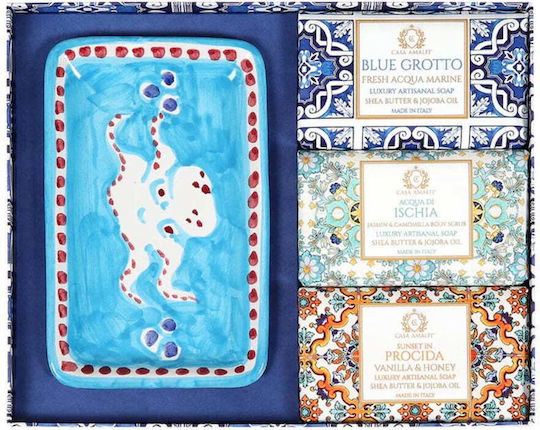 Set Cadou Săpunuri Artizanale Maiolica Albastră Casa Amalfi Gb02