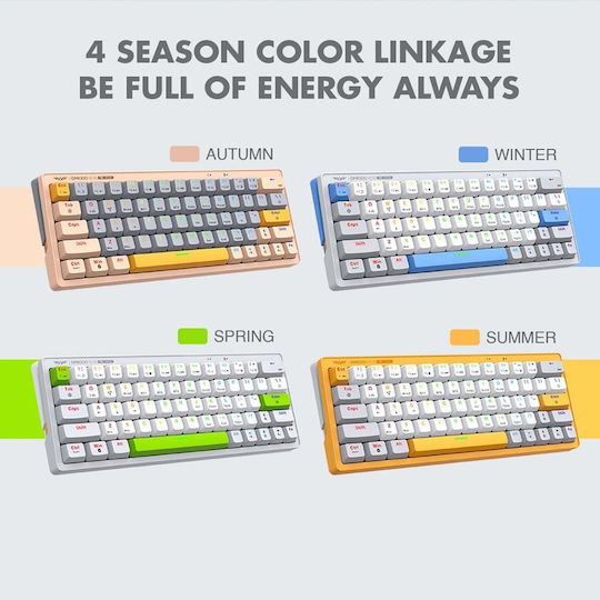 Armaggeddon GMK-100 Wireless Gaming Mechanical Keyboard 60% with Custom Linear switches and RGB lighting (English US) Autumn