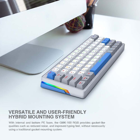 Armaggeddon GMK-100 Wireless Gaming Mechanical Keyboard 60% with Custom Linear switches and RGB lighting (English US) Winter