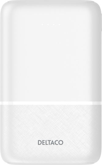 Deltaco Power Bank 10000mAh 18W με 2 Θύρες USB-A και Θύρα USB-C Power Delivery Λευκό