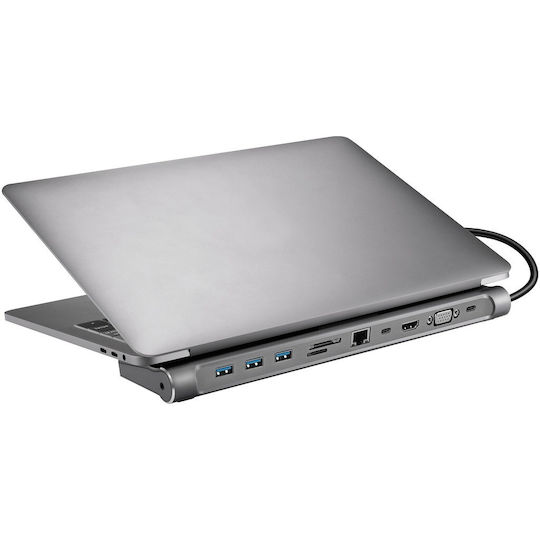 Sandberg USB-C Dockingstation für Laptops mit HDMI 4K PowerDelivery Ethernet und Bildschirmverbindungen 2 Monitore Silber (136-31)