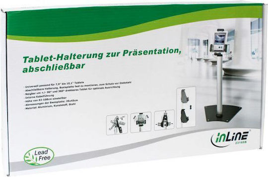 InLine Holder Aluminum for 7.9" - 10.1" Tablets Stand pentru tabletă Birou până la 10.1" în culoarea Argintiu