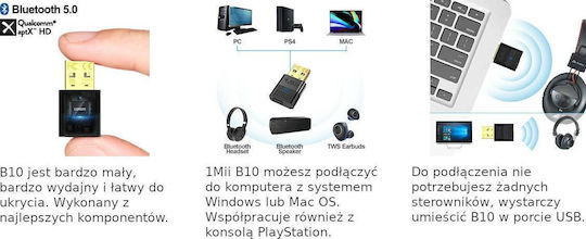 Adapter 1mii Bluetooth 5.0 Black