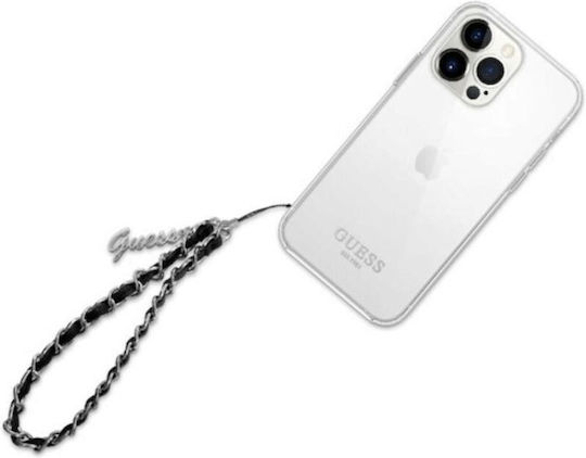 Guess Chain Metal Logo Charm Handgelenkriemen Schwarz