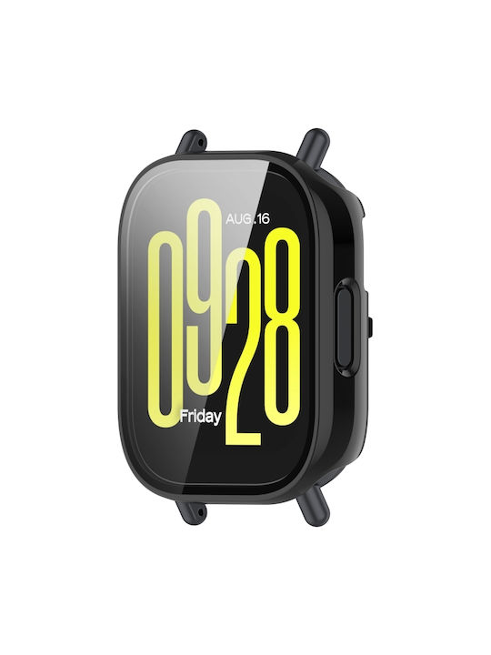 Пластмасов Калъф със Стъкло в Черен цвят за Xiaomi Redmi Watch 5 Lite