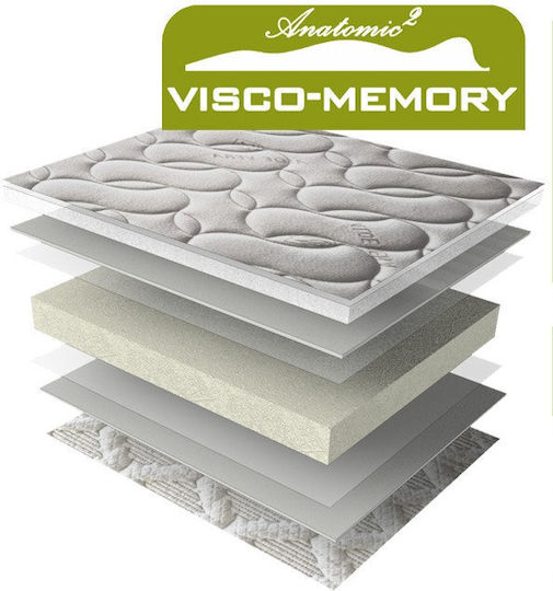 Extra Strom Топ Матрак Visco Memory Двойно Мемори Пяна с Ластици за Приложение 150x200x5см