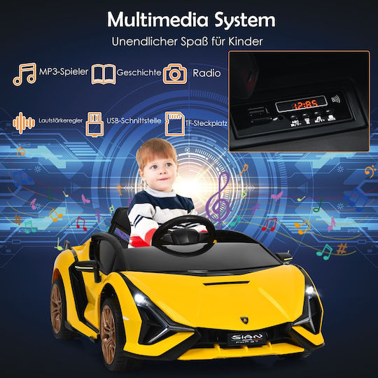 Kinder Auto Einsitzer mit Fernbedienung 12 Volt Gelb