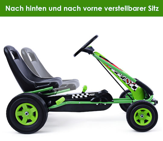 Kids Foot-to-Floor Car One-Seater with Pedal Green