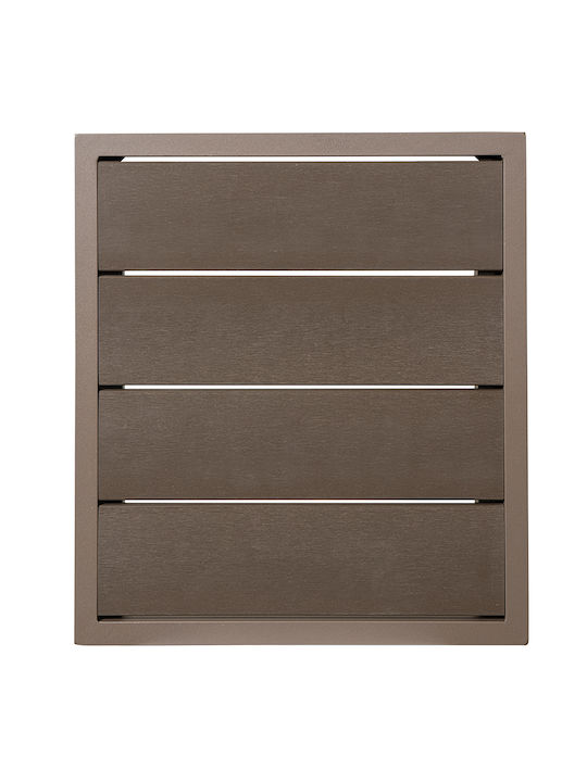 Șezlong aluminiu maro 196x63x38cm