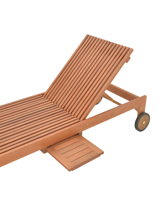 Liegestuhl Hölzernes Sunnie mit Rädern Beige 200x65x35cm.