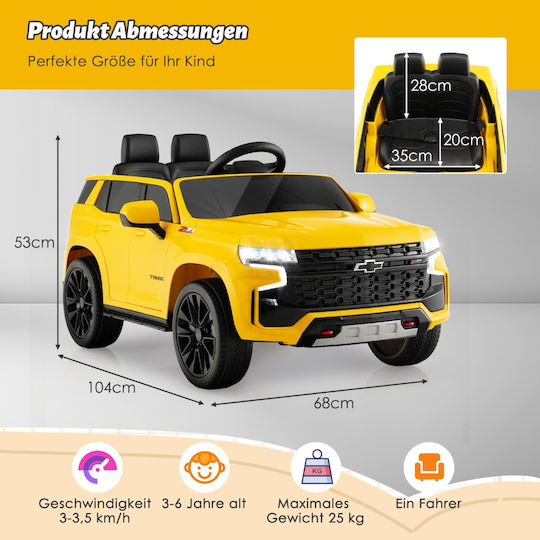 Chevrolet Tahoe Διθέσιο με Τηλεκοντρόλ 12 Volt Κίτρινο