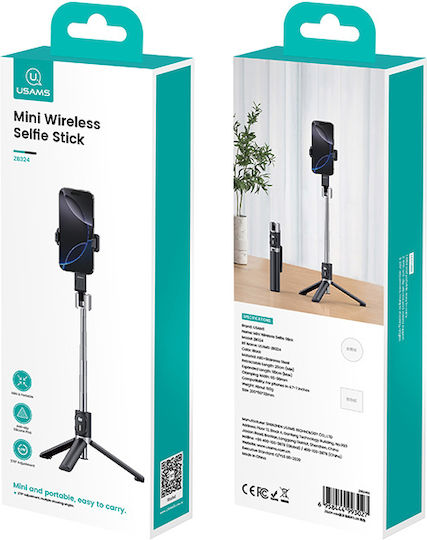 Usams Selfie Stick with Bluetooth ZB324 Black ZB324
