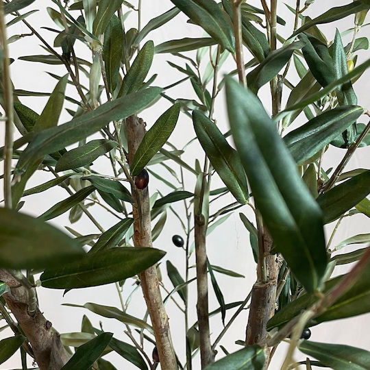 Artificial Olive Tree H1.50m 702 Leaves 56 Fruits Black Pot Ø20cm