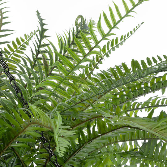 Globostar Artificial Garden Fern Hanging Plant 20624 Artificial Hanging Decorative Fern Plant Y45cm