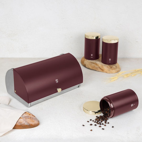 Berlinger Haus Brotkasten mit Deckel Inox Braun 38.5x28x18.5cm