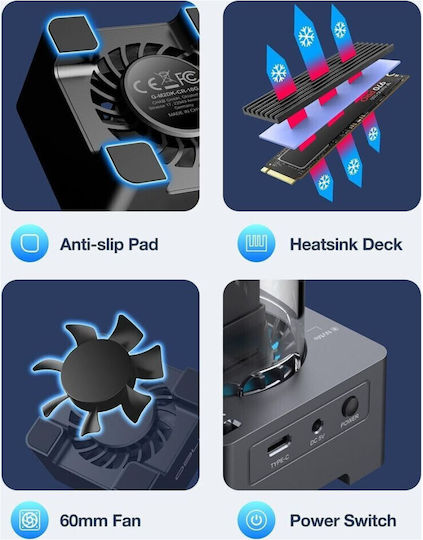Graugear Docking Station for 2 Hard Drives SATA M.2 (2280)" with Connection USB-C (G-M2DK-CR-10G)