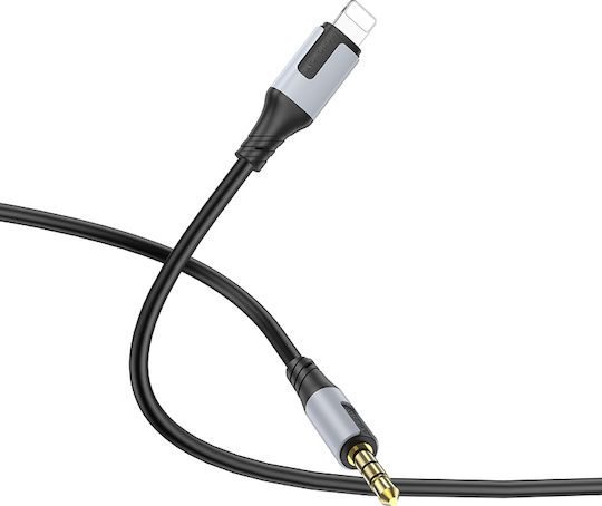 Borofone BL19 Редовна 3.5mm към Lightning кабел Черен 1м