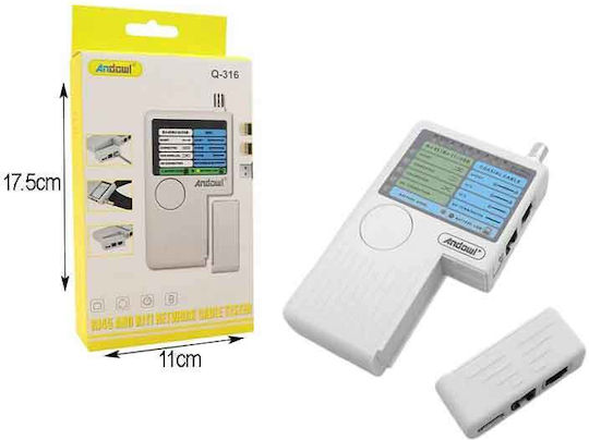 Andowl Q-316 Tester Καλωδίων Δικτύου RJ11 / RJ45 / USB / BNC