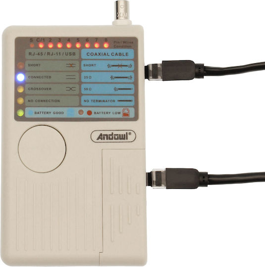 Andowl Q-316 Tester Καλωδίων Δικτύου RJ11 / RJ45 / USB / BNC