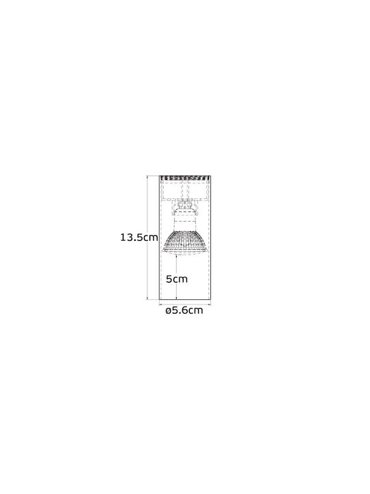 VK Lighting Single Spot with Socket GU10 in Copper Color