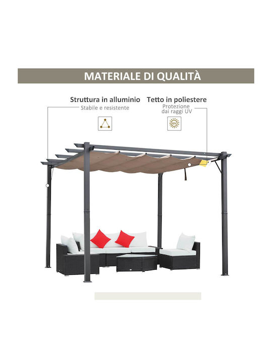 Garden Pergola with Ceiling in Gray Color 300x300cm