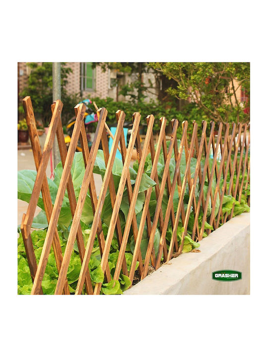Foldable Garden Trellis Made of Wood with Rhombus Grid in Brown Colour 180x60cm