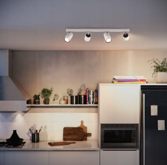 Philips Spot mit 4 Lichtern und mit Fassung GU10 in Weiß Farbe