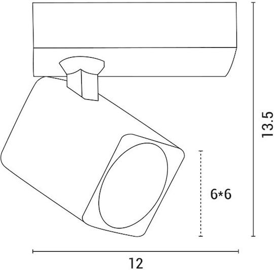 Eurolamp Single Spot with Socket GU10 in White Color