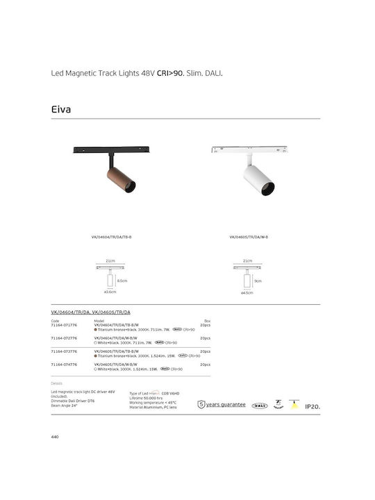 VK Lighting Μονό LED Θερμό Λευκό Σποτ σε Μπρούτζινο Χρώμα