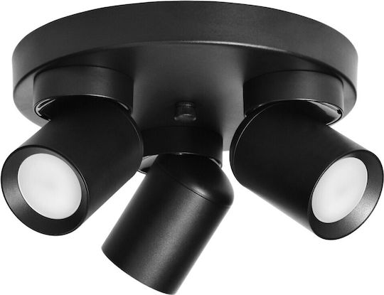 Orno Triple Spot with Socket GU10 in Black Color