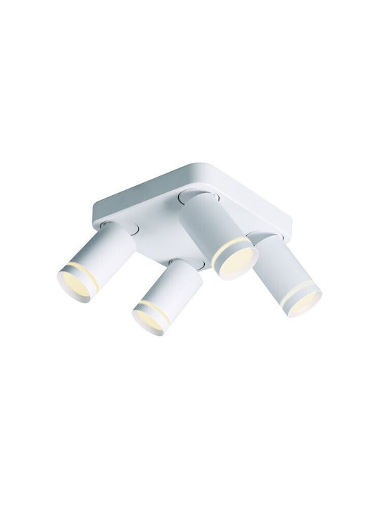 Aca Divino Spot with 4 Lights and with Socket GU10 in Black Color