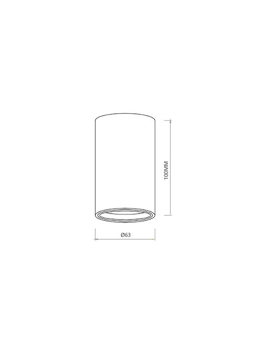 Eko Light Μονό Σποτ με Ντουί GU10 σε Μαύρο Χρώμα