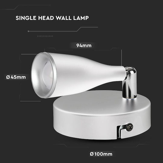 V-TAC Single LED Warm White Spot in White Color