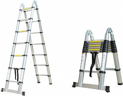 Telescopic Ladder Aluminum 18 of Steps with Maximum Height 5.8m