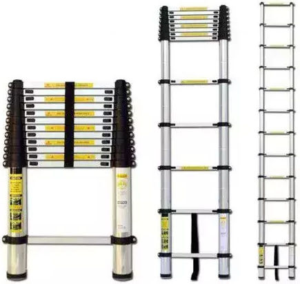 Teleskopische Leiter Aluminium 18 Stufen mit maximaler Höhe 5.8m