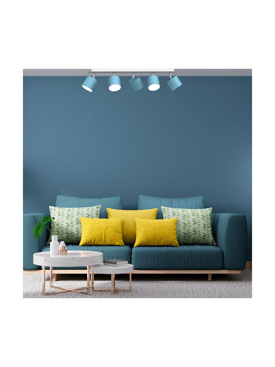 Eko Light Dixie Σποτ με 5 Φώτα και με Ντουί GX53 σε Τιρκουάζ Χρώμα