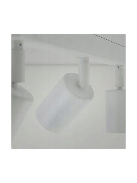 TK Lighting Spot with 4 Lights and with Socket GU10 in White Color