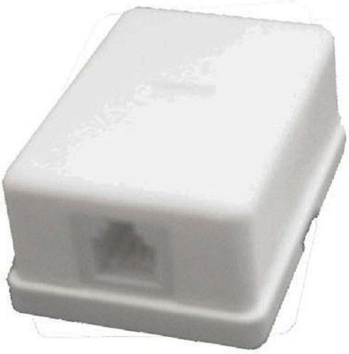Adeleq Telephone Socket With Frame Single With Sticker In White Color 17-011
