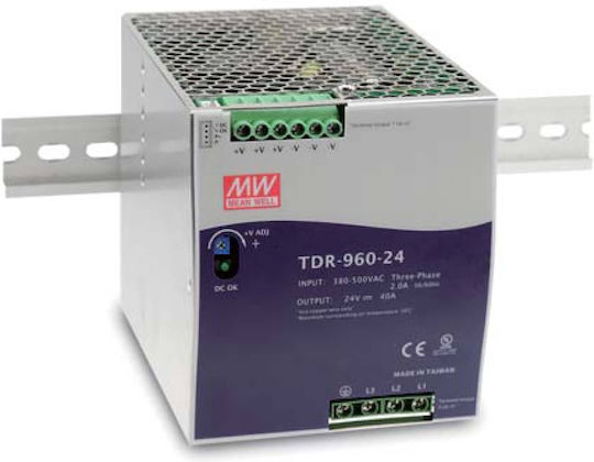 Mean Well Τροφοδοτικό Ράγας με Έξοδο 48V και Ισχύ 960W 20A Τροφοδοτικό Ράγας 960W 48V 20A